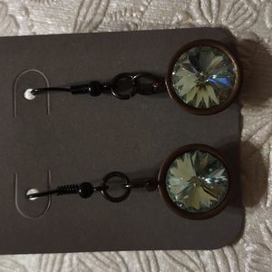 Green Rhinestone Earrings